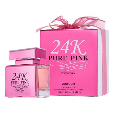 Lonkoom Perfume de Mujer 24K Pure Pink 100 Ml Eau De Parfum Floral Frutal Larga Duración