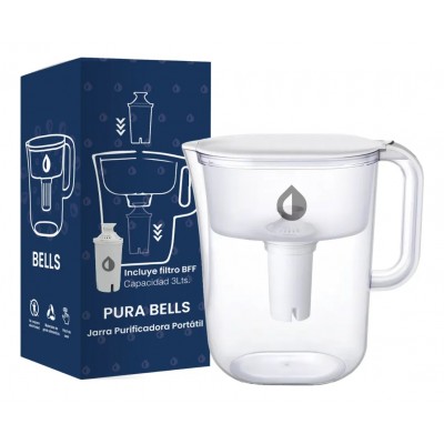 Jarra Filtro Purificador De Agua Portátil Pura +salud 3lts Color Blanco