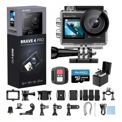 Cámara Deportiva Akaso Brave 4 Pro 4k30fps Eis Con 256gb U3